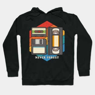 Vintage Retro Funny Never Forget, 1970s, 1980s , 1990s Hoodie